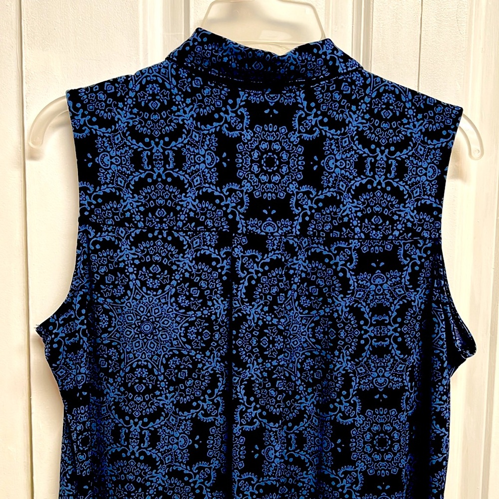 Croft & Barrow Black Blue Paisley Print Sleeveless Top Size M - Picture 5 of 12